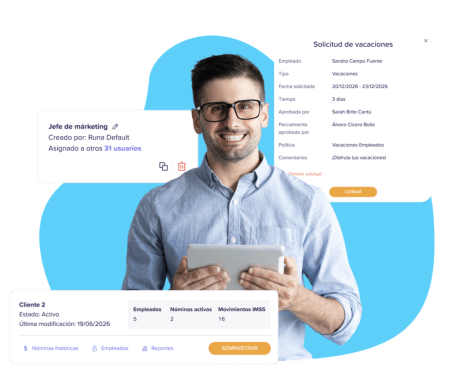 Proveedor de RRHH gestionando clientes en Runa
