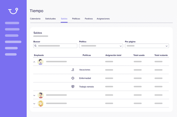 Visualiza los saldos de tiempos de tus empleados