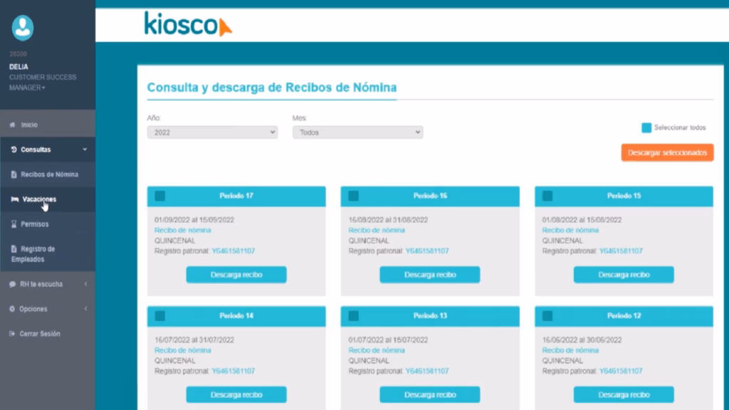 consulta de recibos de nomina
