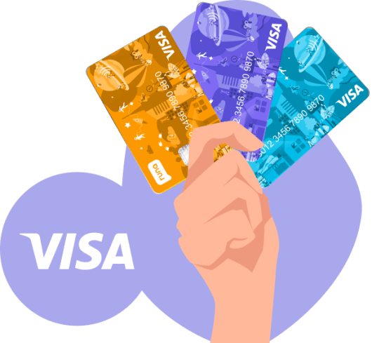 Tarjetas Visa de colores